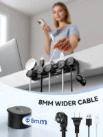 Joyroom 5-in-1 Magnetic Sliding Track Cable Organizer for Under Desk Wire Management - Image 6