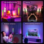 Pair of RGB Rhythm Smart Light Bars with DIY Color Control for Gaming Setups - Image 5