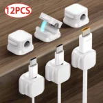 Adhesive Magnetic Cable Clip Organizer for Home Office Under Desk Wire Management
