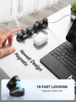 Joyroom 5-in-1 Magnetic Sliding Track Cable Organizer for Under Desk Wire Management - Image 2