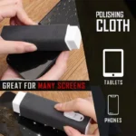 Compact 2-in-1 screen cleaner with integrated spray and microfiber wipe
