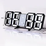 Modern 3D LED digital alarm clock with adjustable white light display