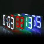 Modern 3D LED digital alarm clock with adjustable white light display