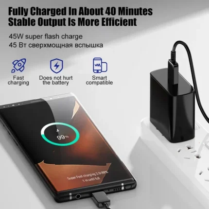 45W USB-C Super Fast Charger with EU plug and cable