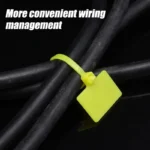 Multi-color self-locking writable cable ID tags for wire organization.