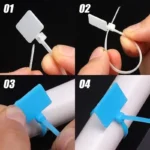 Multi-color self-locking writable cable ID tags for wire organization.