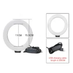 6 inch LED ring light with adjustable desktop tripod stand