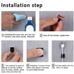 Self adhesive cable clips for desk and wall cord management