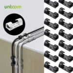Adhesive cable management clips for desk and wall wire organization