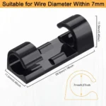Adhesive cable management clips for desk and wall wire organization