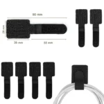 Adhesive nylon cable management straps for under-desk wire organization