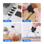 Adhesive nylon cable management straps for under-desk wire organization