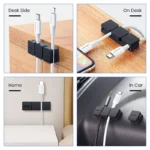 Modular adhesive cable organizer clips for desk and car