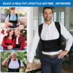 Adjustable posture corrector back brace for spinal alignment support.