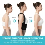 Adjustable posture corrector back brace for spinal alignment support.