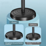 Adjustable desktop phone stand with stable base for overhead recording
