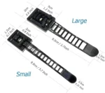 Self-adhesive adjustable cable clips for desk wire management