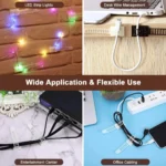 Self-adhesive adjustable cable clips for desk wire management