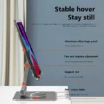Adjustable aluminum tablet and phone stand with 360-degree swivel