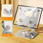 Adjustable metallic tablet phone stand with cooling fan