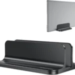 Adjustable vertical laptop stand for desk organization