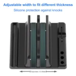 Adjustable vertical laptop stand for desk organization