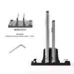 Adjustable vertical laptop stand for desk organization