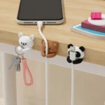 Cute animal cable holders and key organizers for desk edge