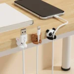 Cute animal cable holders and key organizers for desk edge