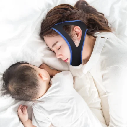 Adjustable anti-snoring chin strap for mouth breathers and snore relief