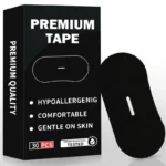 Black anti-snoring mouth tape strips for nasal breathing
