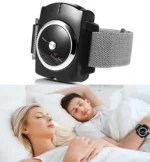Anti-snoring wristband watch with infrared nerve stimulation for sleep.