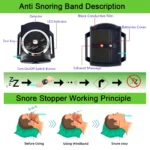 Anti-snoring wristband watch with infrared nerve stimulation for sleep.