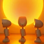Astronaut sunset lamp projector for room mood lighting