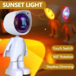 Astronaut sunset lamp projector for room mood lighting