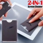 Compact 2-in-1 screen cleaner spray and wipe for electronics.