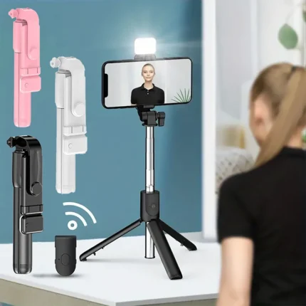 3-in-1 Bluetooth Selfie Stick Tripod with Integrated LED Fill Light