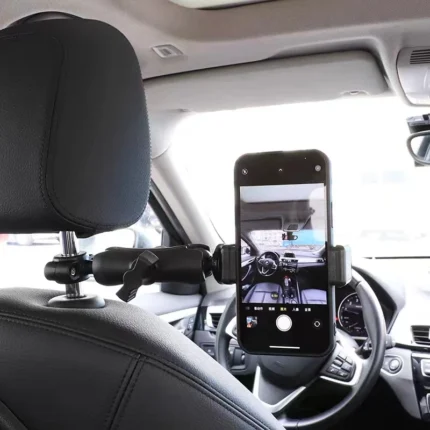 Smartphone car headrest mount for POV vlogging