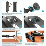 Adjustable car headrest tablet mount with extendable articulating arm.