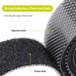 Cut-to-length hook and loop cable organizer roll