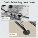 Flexible star-slit desk cable grommet for wire organization