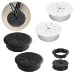 Flexible star-slit desk cable grommet for wire organization