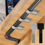 Desk cable organizer kit with adhesive clips and reusable hook-loop ties