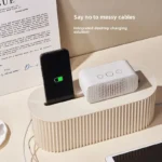 Fluted desktop cable management box with smartphone charging slot