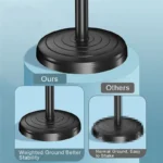 Adjustable desktop phone stand with weighted base for stable filming