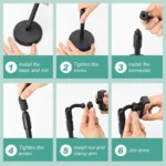 Adjustable desktop phone stand with weighted base for stable filming