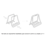 Minimalist dark gray tablet and phone desktop stand