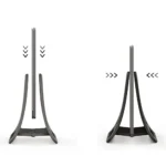 Minimalist dark gray tablet and phone desktop stand