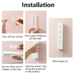 Detachable power strip holder adhesive mount for under desk