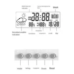 Minimalist digital weather station clock with thermometer and hygrometer